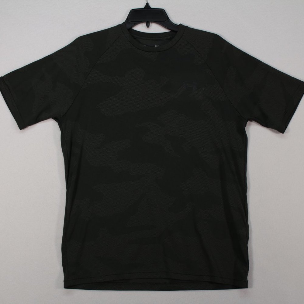 Under Armour Shirt Men's Medium Green Short Sleeve Solid HeatGear Loose